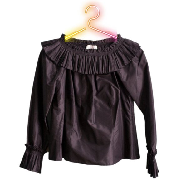 Oscar de la Renta Black Silk Blouse - Picture 1 of 3